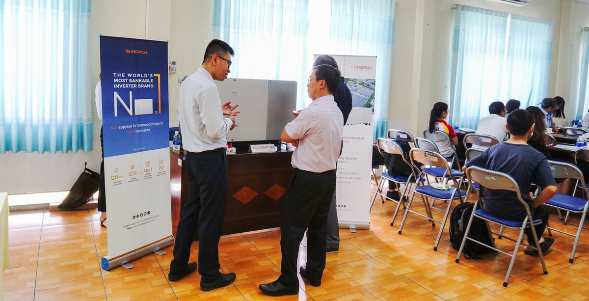 Sungrow_Power's tweet photo. Glimpses from #Solar #Rooftop Seminar that was recently concluded in Le Minh Xuan IZ, HCMC, where Sungrow expert shared insights with building owners on #solarrooftop trends and how Sungrow #PVsolutions can significantly bring down their #electricity costs. https://t.co/2NnIjlp8SZ