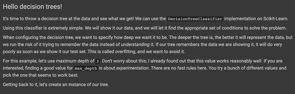 Building the Decision TreeUsing Scikit-Learn we can build a decision tree that's capable of predicting who survived and who died based on the data of a passenger.With such a simple algorithm, we can get 86% accurate answers on the data of the training set! 