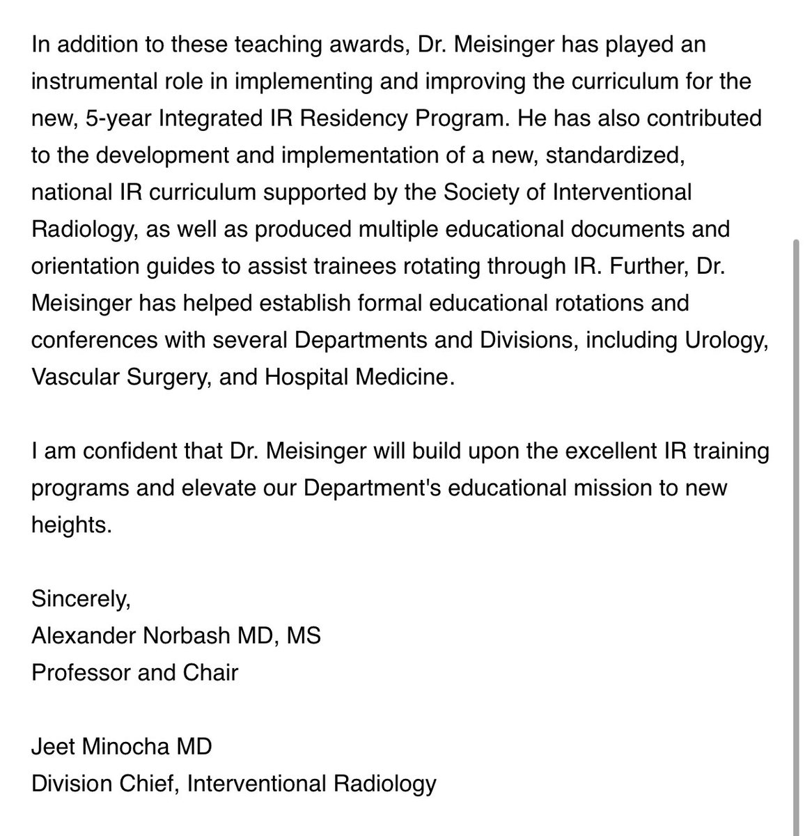 UC San Diego Interventional Radiology (@ucsd_ir) on Twitter photo It is a distinct pleasure to announce the appointment of <a href="/Quinn_Meisinger/">Quinn Meisinger MD</a> as Program Director of our IR and IR/DR programs! Please join us in congratulating him! 👏👏👏
<a href="/UCSDRadRes/">UCSDRadRes</a> <a href="/UCSDImaging/">UCSD Imaging</a> <a href="/theAPDIR/">APDIR</a> <a href="/SIRspecialists/">Society of Interventional Radiology</a> #IRad It is a distinct pleasure to announce the appointment of <a href="/Quinn_Meisinger/">Quinn Meisinger MD</a> as Program Director of our IR and IR/DR programs! Please join us in congratulating him! 👏👏👏
<a href="/UCSDRadRes/">UCSDRadRes</a> <a href="/UCSDImaging/">UCSD Imaging</a> <a href="/theAPDIR/">APDIR</a> <a href="/SIRspecialists/">Society of Interventional Radiology</a> #IRad