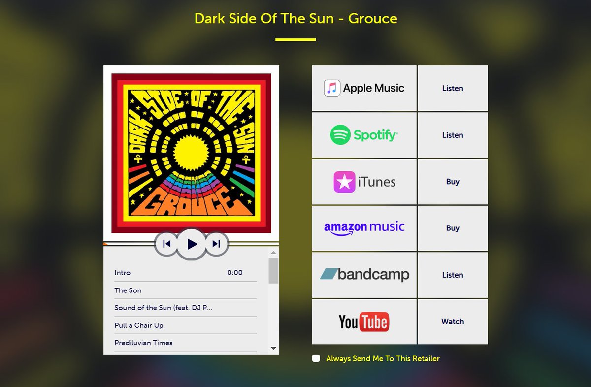 My debut album... Dark Side Of The Sun (2015). 
Links: hyperurl.co/grouce