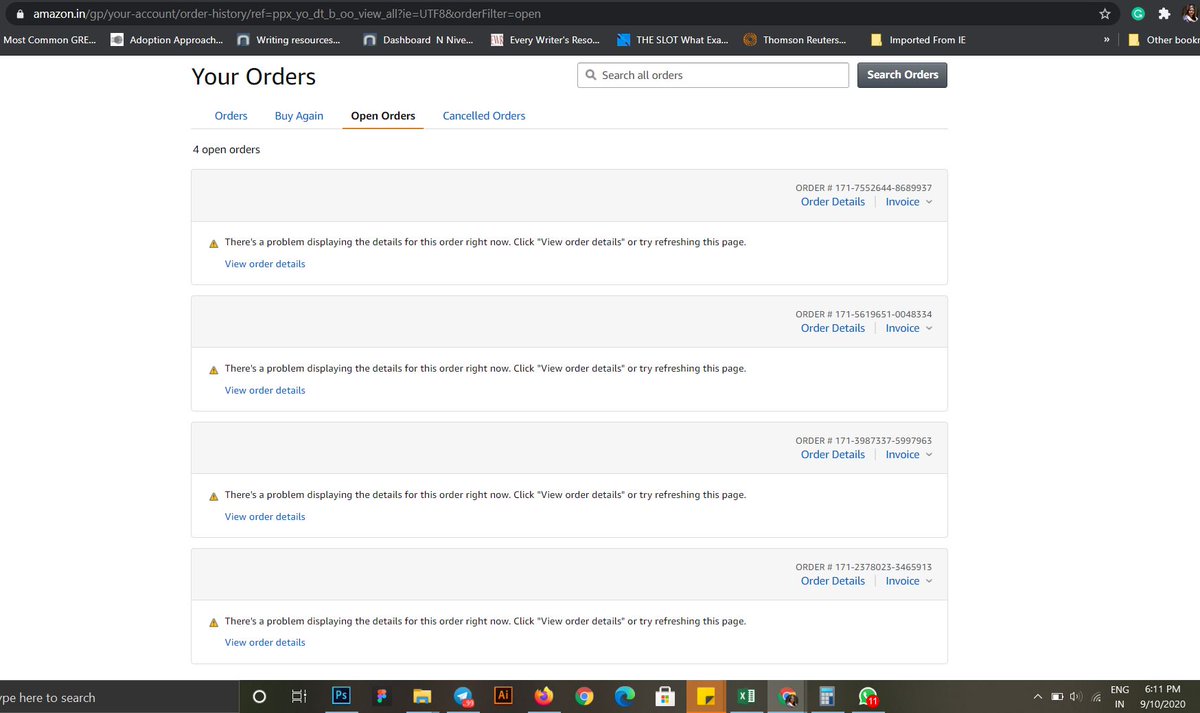 Maneesha_11's tweet photo. @amazon @amazonIN @AmazonHelp 
1 - order not placed, money deducted. 
2 - Order details not available
3 - Acknowledge error from Amazon side on call, assure of refund and ask to order again
4 - Flip and say order was placed on Amazon France
5 - No refund, Repeat 4

#loot https://t.co/ywnxkUaMvP