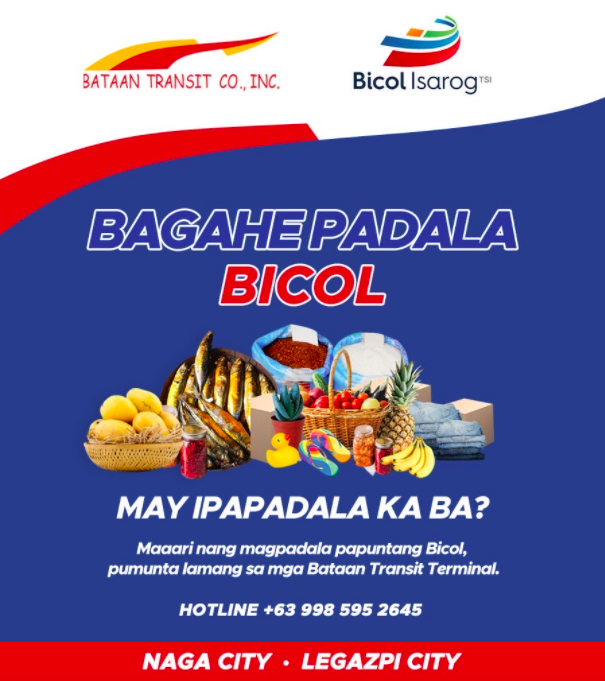 BicolIsarogTSI's tweet photo. Bagahe mo pa-BATAAN? May garantisadong paraan!
#NewNormal #SouthAndProud #BicolIsarogTSI #BITSICargoPadala #BTCI #BataanTransit #WeHealAsOne #Bayanihan https://t.co/7E5zVMFOot