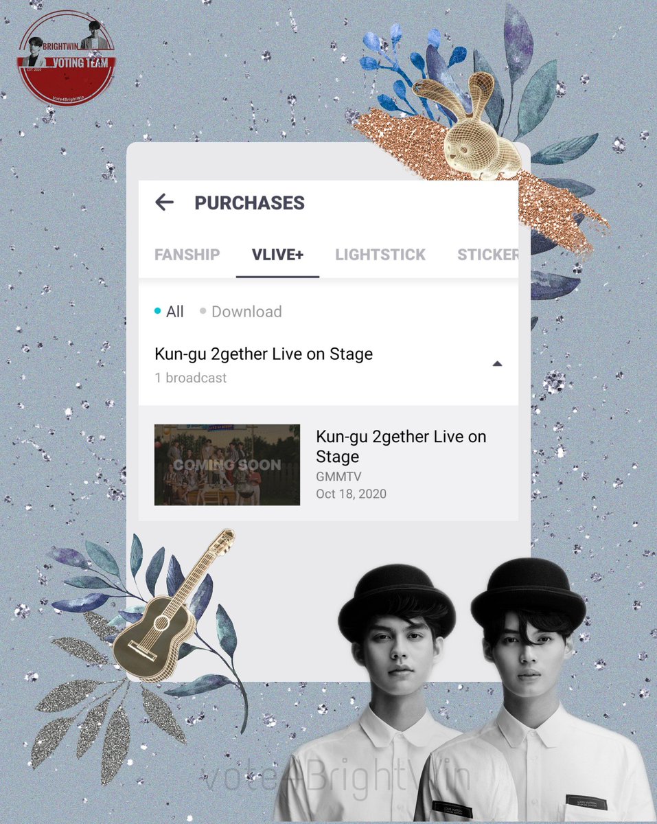Vote4BrightWin's tweet photo. Hey BrightWin Nations!! Who has a Kan-gu 2gether Live on Stage Vlive Ticket? Buy now and lets Tap2gether!! ❤️❤️
#bbrightvc
#winmetawin
#BrightWin
#Kangu2getherLiveonStage
#Tap2Gether https://t.co/mnJ1cCcjrl