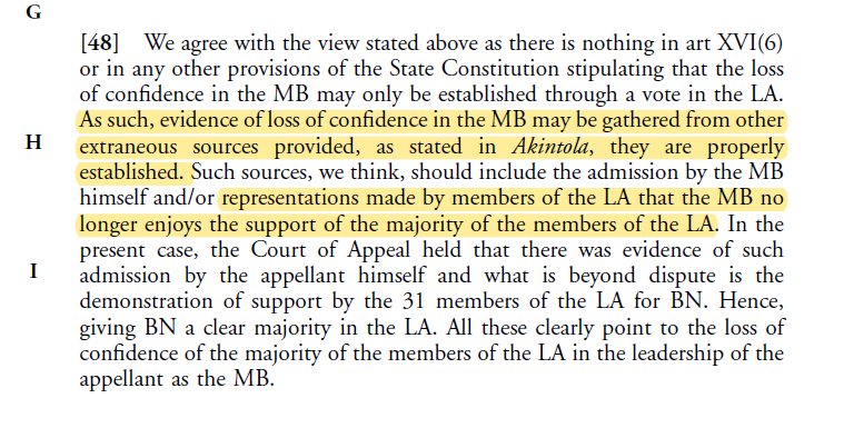 lim_weijiet's tweet image. Saya terpanggil utk membetulkan pandangan Prof Shamrahayu yg tiada asas undang2.

Sila baca kes Mahkamah Persekutuan Nizar v Zambry [2010] 2 MLJ 285: isu kehilangan majoriti boleh ditentukan oleh representasi ADUN (dalam kes ini MP). 

Maka tiada halangan DSAI berjumpa YDPA.