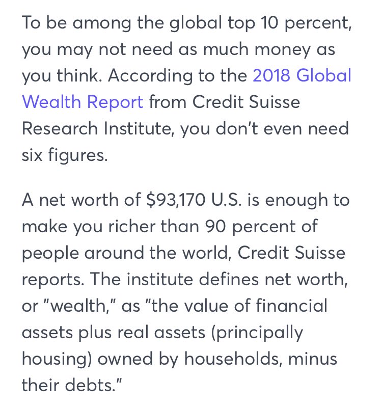 Between 40-50% of Americans fall into the global 10%.