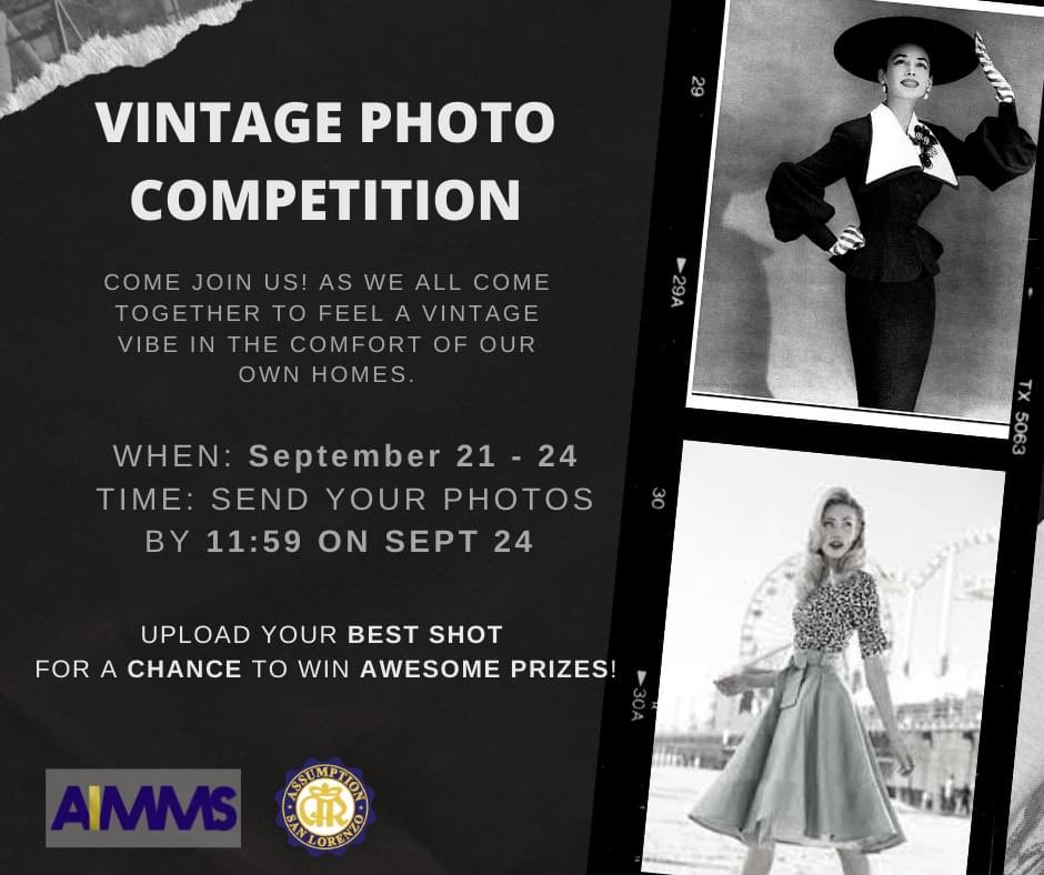AIMMS_AC's tweet photo. Taken your best vintage photo yet? There's still time to catch up!
AIMMS hears you! The deadline for the contest has been moved to Saturday, 11:59PM. The poses do not need to be limited and, best of all, the prizes are now in Gcash. 

So join now for some amazing goodies!  🥳🪂 https://t.co/dm6gRi16t2