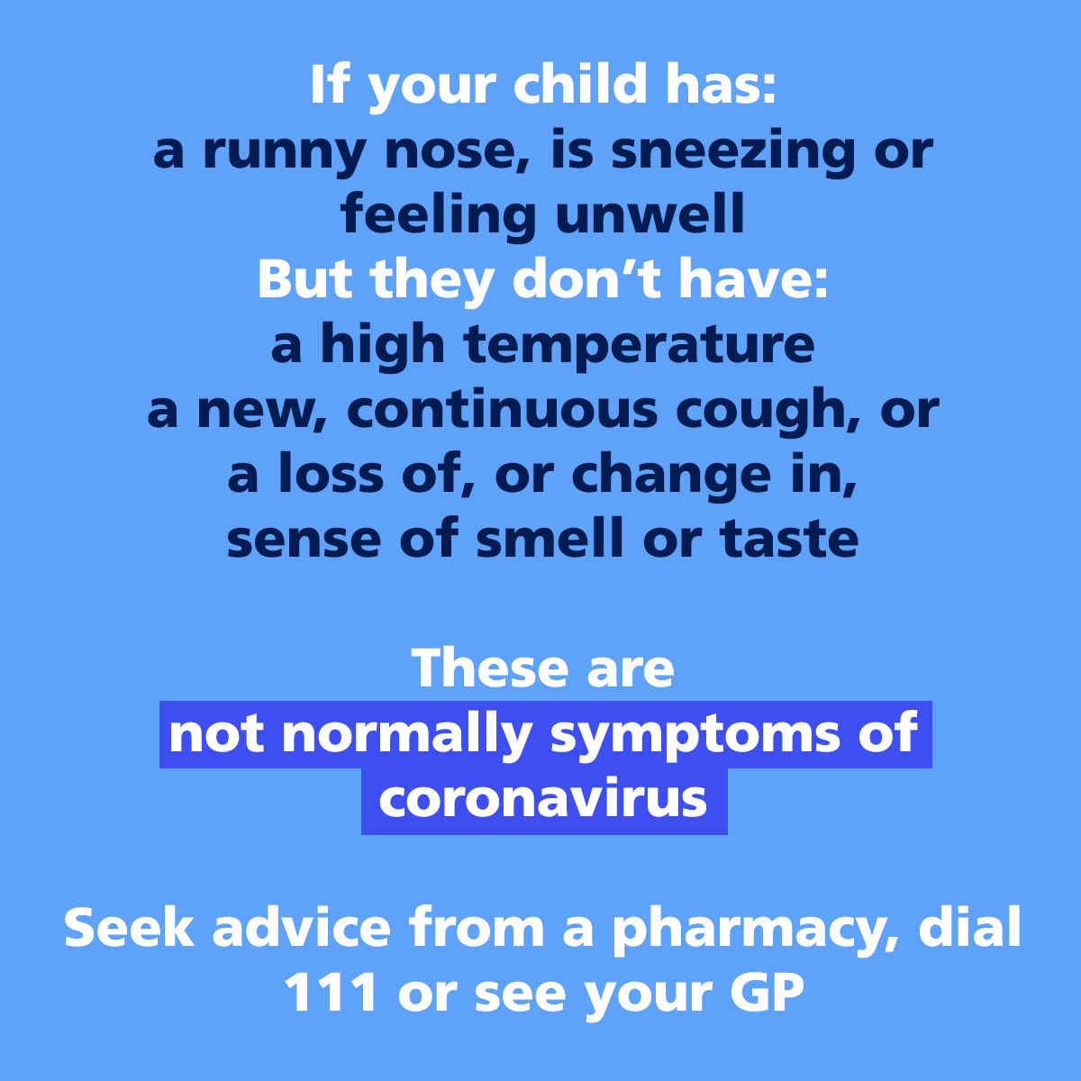 Rishworth1724's tweet photo. The NHS has provided all schools with the attached infographics to share with parents and guardians, which provides clear guidance on coronavirus symptoms and when testing is required. Please share.  #staysafe https://t.co/tsXEDlzjGs