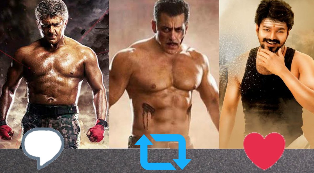 Kiska Die-Hard Fans &amp; MASS Following Hai ?
Like           For Thalapathy Vijay <a href="/actorvijay/">Vijay</a> 
Retweet    For Salman Bhai <a href="/BeingSalmanKhan/">Salman Khan</a> 
Comment For Thala Ajith