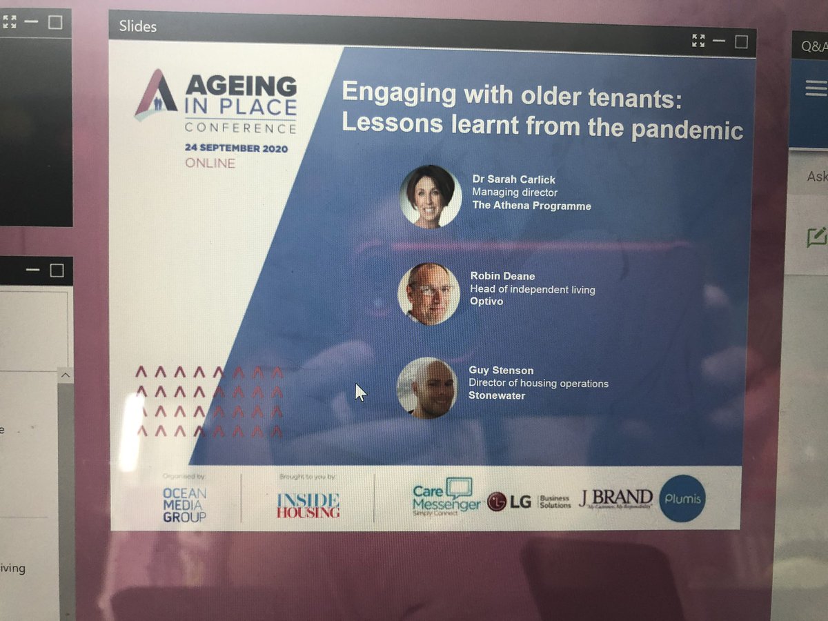 Only an hour into the #AgeingInPlace conference and already so much to reflect on.  First session referring to when we use the word asset, that this includes people who do lots of unpaid caring and volunteering in their community.  So excited for the next session...