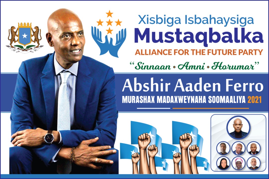 XIM_AFP's tweet photo. #Xisbiga #Isbahaysiga #Mustaqbalka (#XIM), wuxuu todobaad kaddib #Muqdisho si rasmi ah uga dhawaaqi doonaaa in Guddoomiye Abshir Aadan #Ferro  yahay murashaxa #XIM ee xilka #Madaxwaynaha #Soomaaliya ee #Doorashada2021. #GuulAbshir,
#Abshir4Somalia, #A4S. https://t.co/hwEqJgYUIE