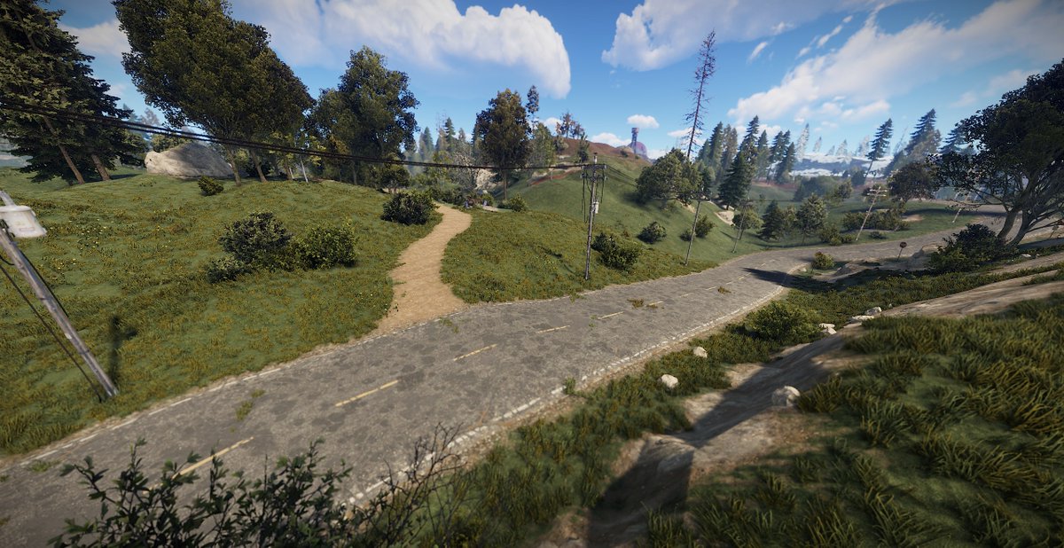 Alistair_McF's tweet image. Rust Staging servers have just wiped for testing in preparation for Oct 1st content update patch.

Many map improvements, including dirt trails and roads leading to most monuments.