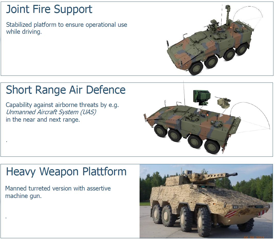 While we're on Boxer, a reminder of some further variants planned for Germany that will be good to see in real steel soon. OCCAR are keen to see the JFST pushed to Australia as an additional capability  #miltwitter  #boxer