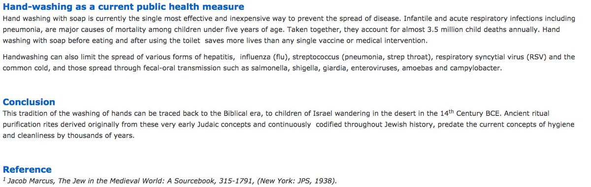 381) “Hand washing with soap is currently the single most effective and inexpensive way to prevent the spread of disease. Infantile and acute respiratory infections including pneumonia, are major causes of mortality among children under five years of age.”