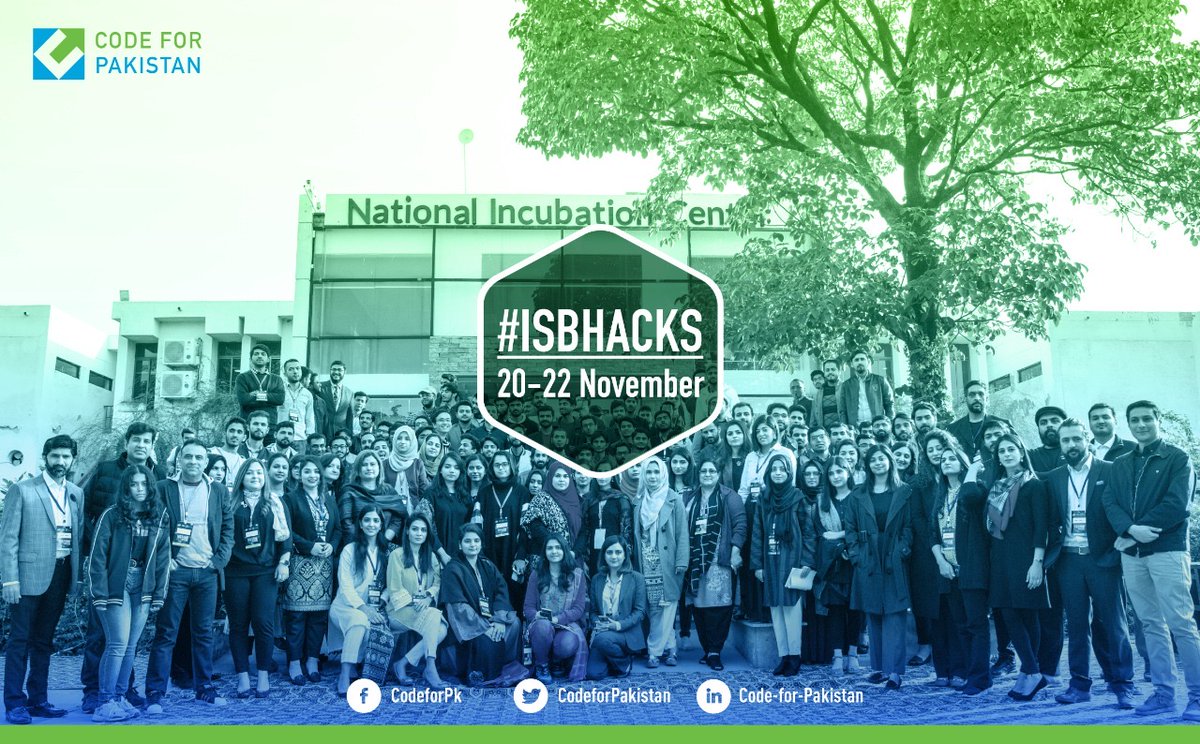 CodeforPakistan's tweet photo. MARK YOUR CALENDARS! Code for Pakistan's annual HACKATHON will take place 20-22 NOVEMBER, 2020! Stay tuned as we share more details in the coming weeks! #ISBHacks https://t.co/w7OfM7MXsw