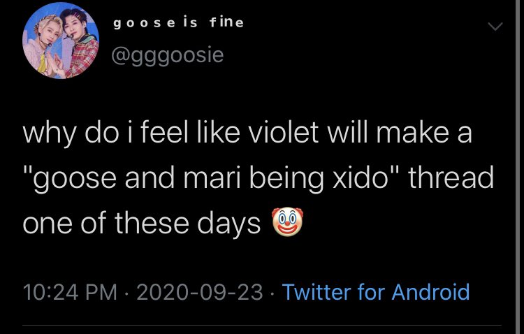 y’all asked so i deliver, this is mari and goose as xido a thread   @gggoosie  @ThxxMari