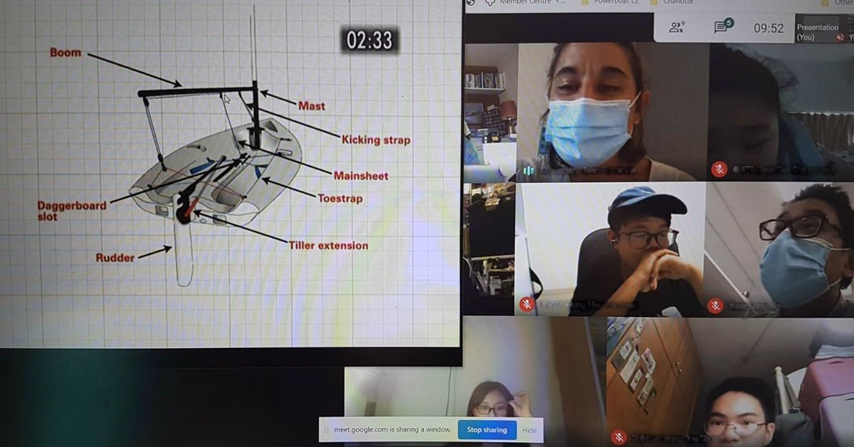 scallywaghk's tweet photo. #HHYC holds an online call to help SHK #ScallywagFoundation students stay focused &amp; progress their #HKSF Level 2 Certification.

#ScallywagHK #ForeverFish #SunHungKai #FUKUBLD #HongKongSailing #hebedragons #HKODA #HKLCA #dinghysailinghk #optimistsailing #optiworld #sailabilityhk https://t.co/vYUqFe63mR