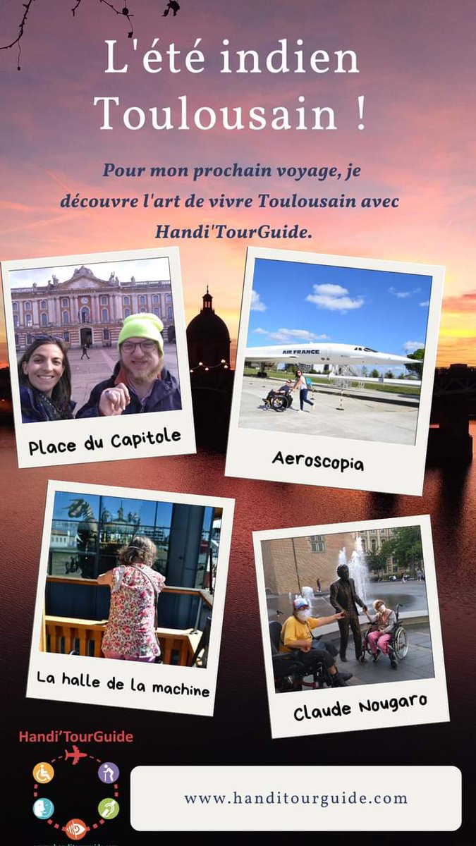 🍂 L'été indien Toulousain avec @handi_tourguide 🍂
Pour mon prochain voyage, je réserve une escale Toulousaine avec #handitourguide sur 👉👉https://t.co/9BLqefw6d7
#eteindientoulousain #voyage #handicap #tourismepourtous #inclusion @VisitezToulouse @TourismeHG https://t.co/bknPyEeBlM