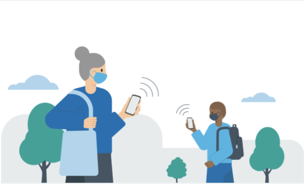 Exposure notification: Using Apple & Google’s Exposure Notification APIs, your phone pays attention to when you’re within 2 meters of someone for more than 15 minutes.How it protects your privacy:  https://covid19.apple.com/contacttracing  or https://www.google.com/covid19/exposurenotifications/  @NHSCOVID19app2/