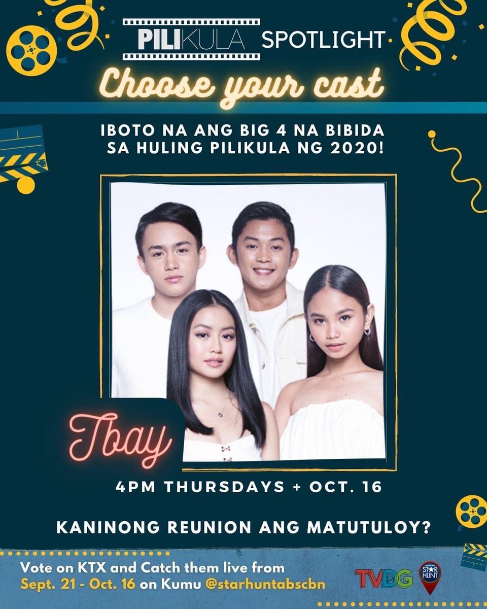 tanredroncal's tweet photo. Sunod-sunod na pasabog only here on PILIkula Spotlight! Later complete attendance ang Team TBAY just for you, Starmates! Gusto mo ba silang bumida sa huling PILIkula ng taon? Bumoto na! Mag-send ng virtual gifts at diamonds sa kanilang KUMU Livestream sa https://t.co/TQ0uWRkQbf https://t.co/b4UWt1j1tJ