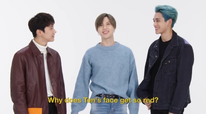 luten face to face and smell each other breaths like inch away from kissing lol. and ten got so red, im sure taemin notice something going on with these two. the way they looking at each other when taemin mentioned it 