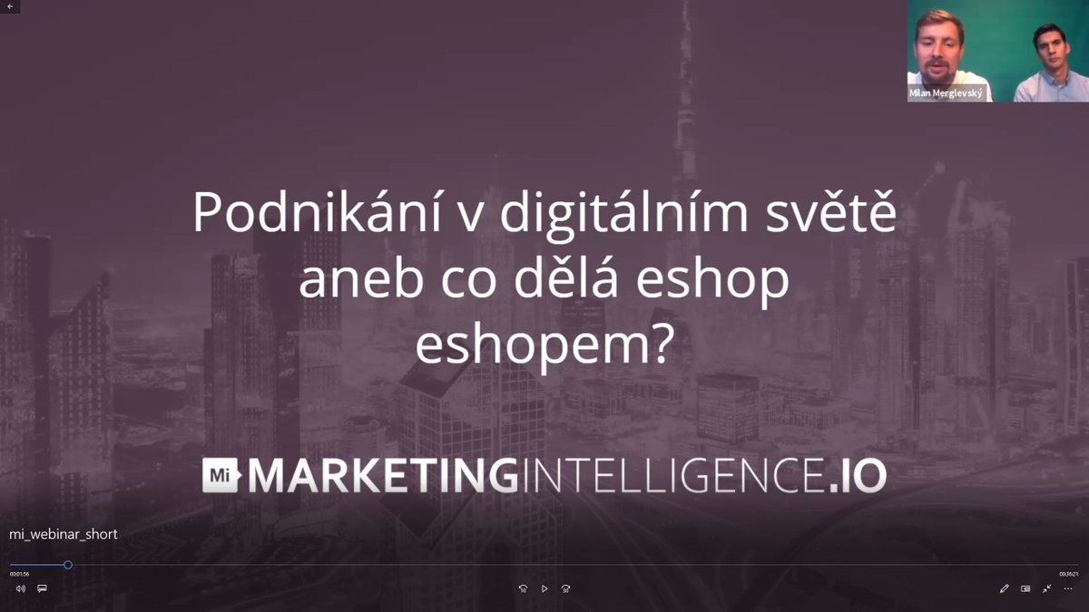 Záznam z prvního dílů série webinářů na téma "Podnikání v digitálním světě aneb jak pomocídat získat konkurenční výhodu?", který pro vás připravili Honza Fatura, Michal Kuchárik a tým Marketingintelligence.io, již dnes ke shlédnutí na našem blogu: ecommerce-academy.cz/post/webinar-m…
