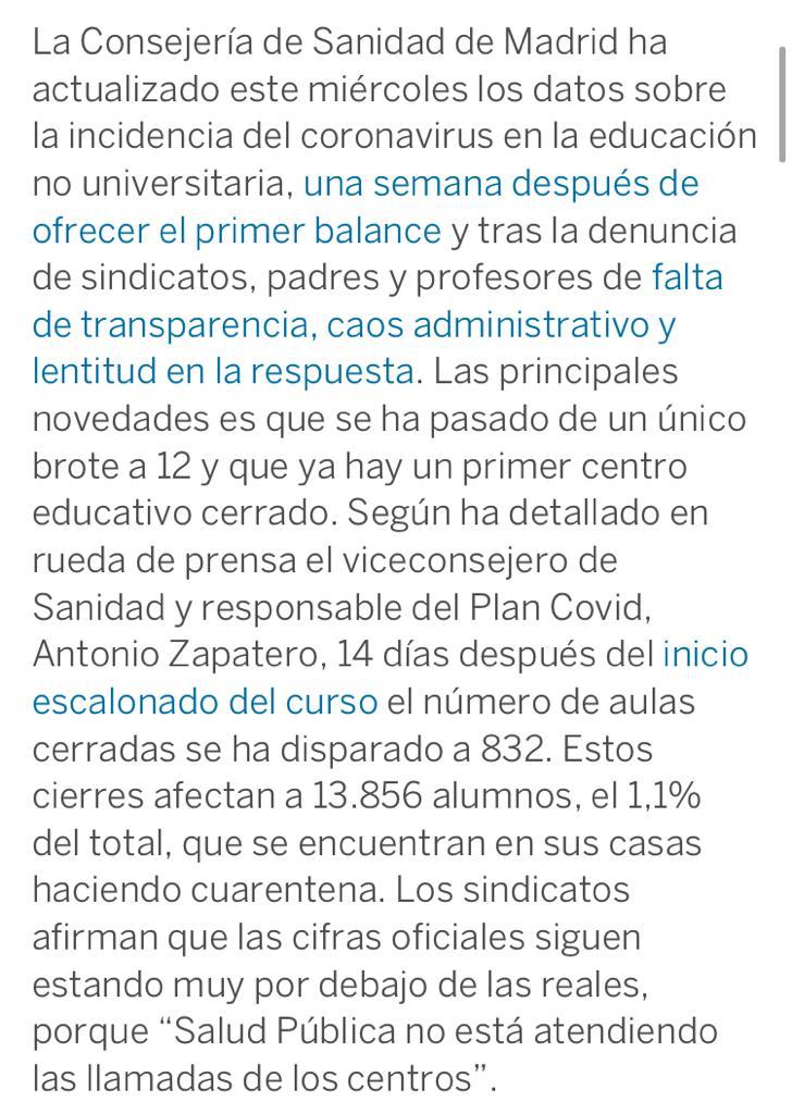 Desde AMPA seguimos tendiendo la mano al ED para formar la comisión COVID q se propuso desde él CE y se rechazó” La situación en el BDL es crítica ya llevamos 7 positivos/ 7 clases confinadas.
Niños sin clases y abandonados.