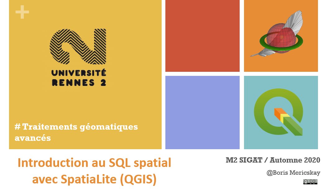 Envie de se mettre au SQL où de re(découvrir) les possibilités de ce langage extraordinaire pour manipuler et analyser des données géographiques.

✅ Support de cours de 12h d'introduction au SQL spatial avec #SpatiaLite dans <a href="/qgis/">QGIS</a>  (200 slides en .pdf)

➡sites.univ-rennes2.fr/mastersigat/Co…