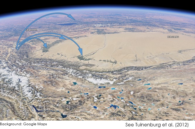 We used a moisture tracking model to see where the moisture associated with the snowfall first entered the atmosphere to see where there was an increase of moisture supply. 8/15