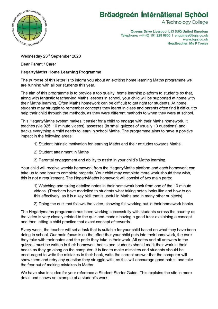 dixons_ba's tweet photo. A letter from our Maths Faculty leader Mrs. Rittenberg about access to Hegarty Maths Home Learning Program. #blendedlearning https://t.co/NWPdeQhyDs