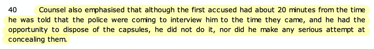 At trial, his defence counsel argued that Tochi hadn't known he was carrying heroin. Why would he have swallowed a capsule (containing a potentially lethal amount of heroin) if he knew? Why did he wait for the airport police to arrive w/o trying to hide/dispose of the capsules?