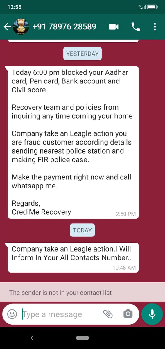 Veerji10039608's tweet photo. @VISHALT12039545 @KapilSibal @LCAI_Support @AdvDeepakMore1 @Pravinkks @CommonMan183611 @ANI @SCJudgments @RBI @indSupremeCourt NBFC digital loan app waale farzi notice bhej rhe hai, or call krke contact walo ko dhamkiya #credime #dhanadan #inrupee #Rupeeloan #landkaro #credicxo https://t.co/Temphxjp04