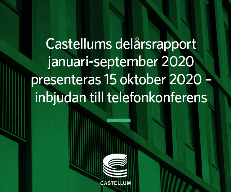 Castellum_ab's tweet photo. Torsdagen den 15/10 offentliggörs Castellums kvartalsrapport för Q3 2020. Som vanligt håller vi telekonferens klockan 9.000 samma dag.

Ring in eller följ presentationen här: https://t.co/P8YKhYPgxy https://t.co/mQC4LkHkS8