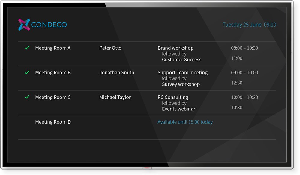 AvtechSystems's tweet image. With @CondecoSoftware Meeting Room Screens &amp;amp; #Wayfinder you are able to increase room availability, show room&apos;s status and book available rooms with ease...

Available locally from @AvtechSystems 
Email; sales@Avtechsystems.co.ke
avtechsystems.co.ke