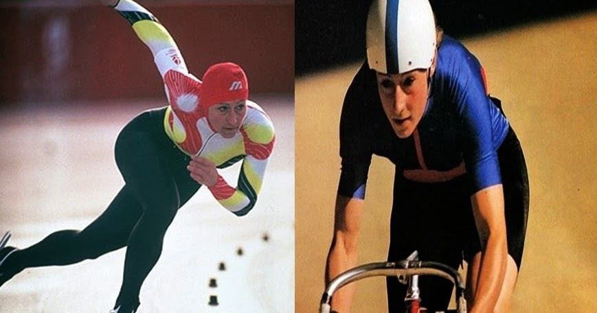 #63In 1980, East German skater, Christa Luding-Rothenburger was convinced by her coach, Ernst Luding, to take up cycling during the off-season. She did, and in 8 years time, won the 1000m sprint on wheels at the Seoul Games.She had also medaled at Calgary Winter OLY that year