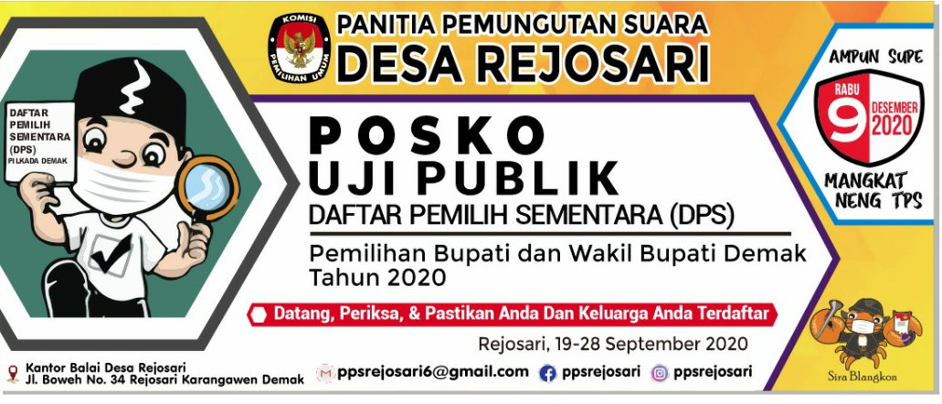PpsRejosari's tweet photo. Ayo pastikan data anda.... 
Segera datang ke posko...

#tinta_ungu_kanggo_dmk_maju
#ppk_karangawen 
#kpu_demak
#pps_rejosari https://t.co/6jvUAjWVuV