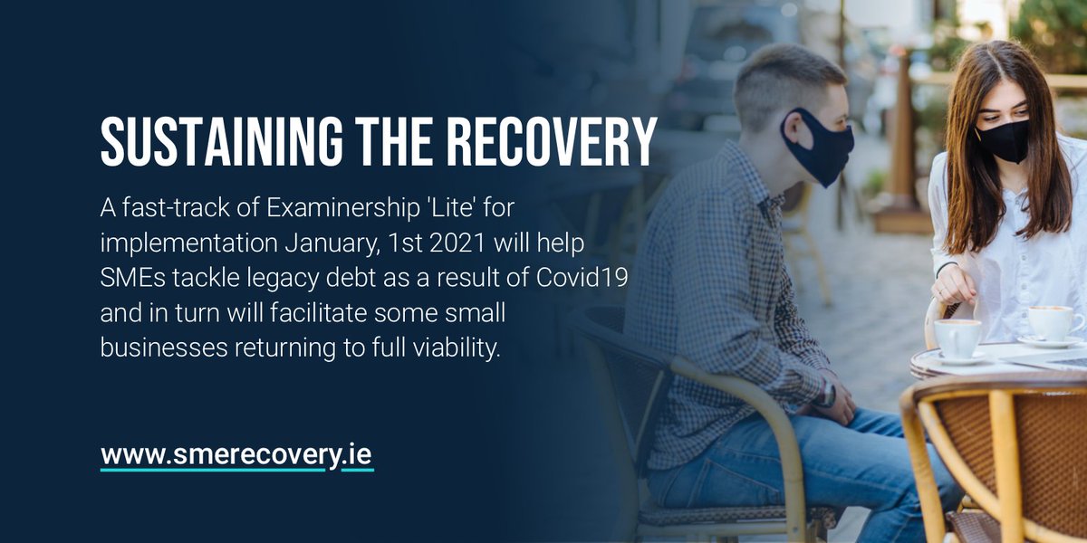 SMERecoveryIrl's tweet photo. #SustainingRecovery📈: A fast-track of Examinership 'Lite' for implementation January, 1st 2021 will help SMEs tackle legacy debt as a result of #Covid19 and in turn will facilitate some small businesses returning to full viability.
For more info, visit👇
https://t.co/jdp5bqLjY0 https://t.co/XOvWpdirSs