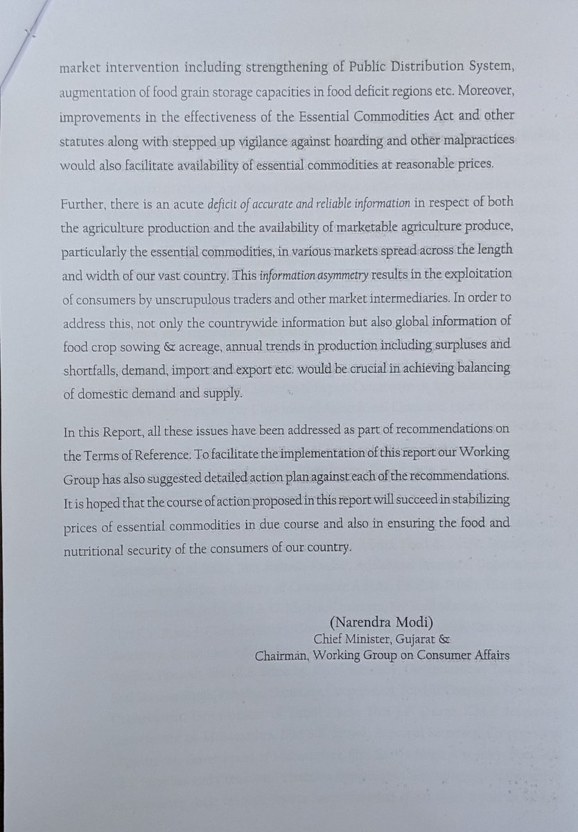 Ajayvirjakhar's tweet photo. As Hon CM Gujarat @narendramodi chaired 'Working Group on Consumer Affairs' & in 2011 submitted report to then PM MMS recommending: Mandating through statutory provisions no farmer-trader transaction should be below MSP
🙏 @PMOIndia kind reminder & also demand of Indian #Farmers https://t.co/t6YdNxEB9e