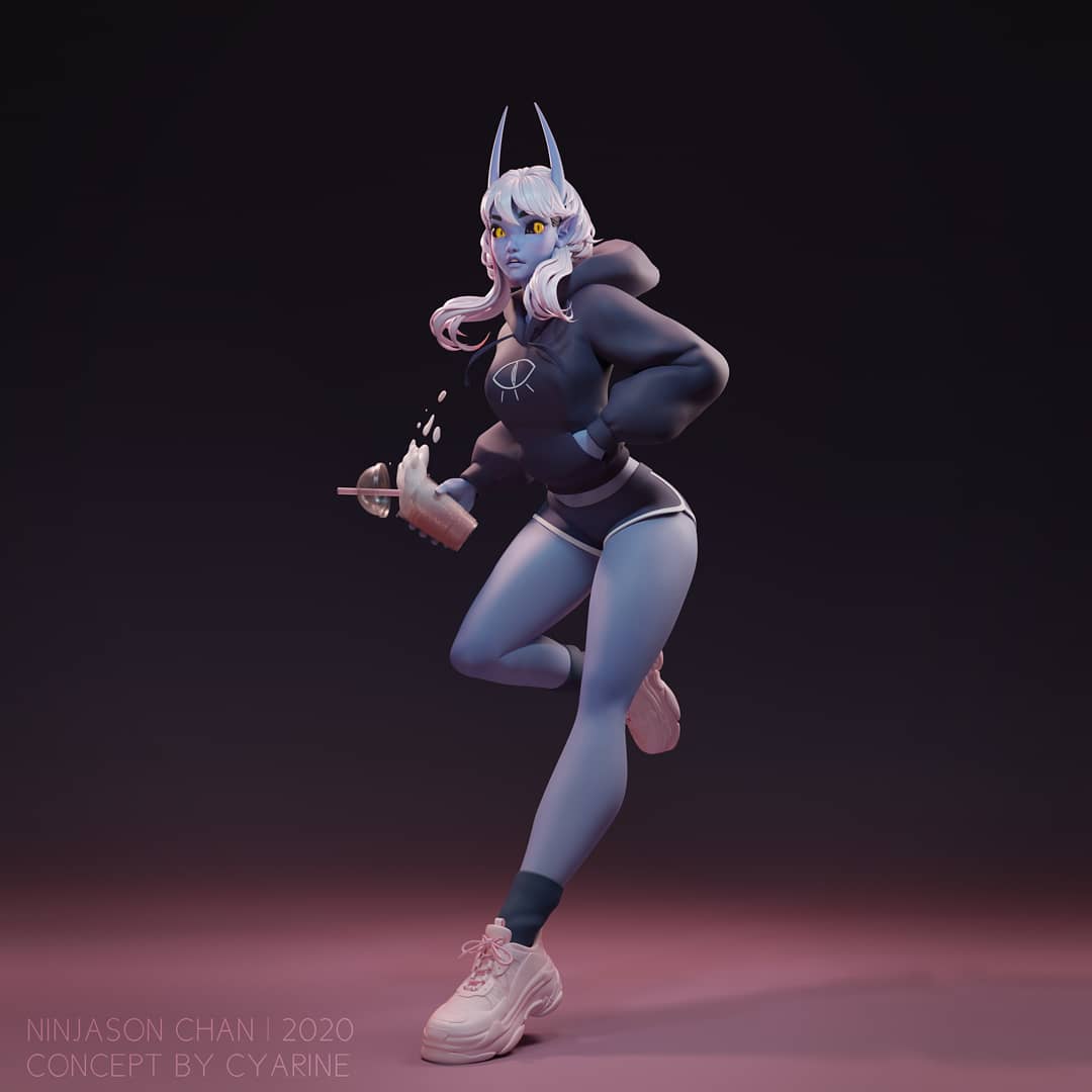 Start to finish. Sculpted from a zSphere, rigged the pose then polished it again in zbrush