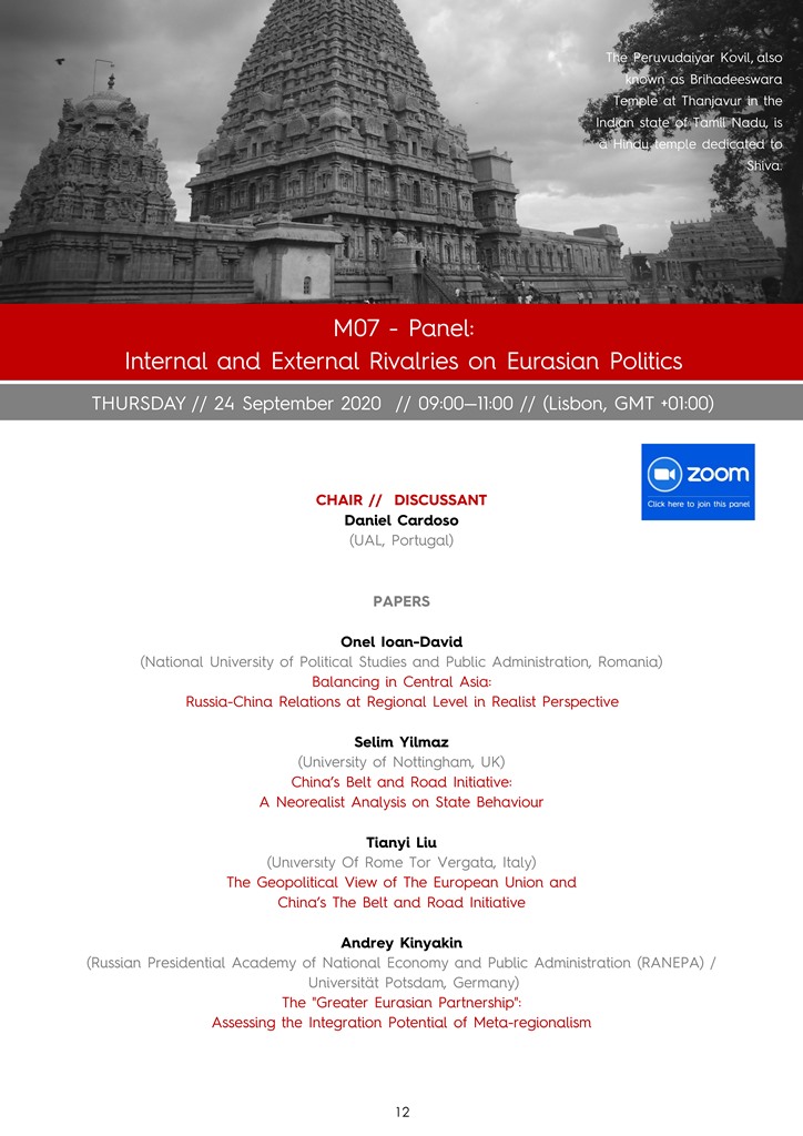 CESRANevent's tweet photo. The first sessions of the second day of #IEPAS2020 start at 09.30 (Lisbon, GMT+1)
Panel M06 Transnational Religious Fundamentalism in Eurasia
Panel M07 Internal and External Rivalries on Eurasian Politics
Zoom links:
M06 https://t.co/6H480GJ0RR
M07 https://t.co/TbbtbfzhVU https://t.co/31YHjLWd7O