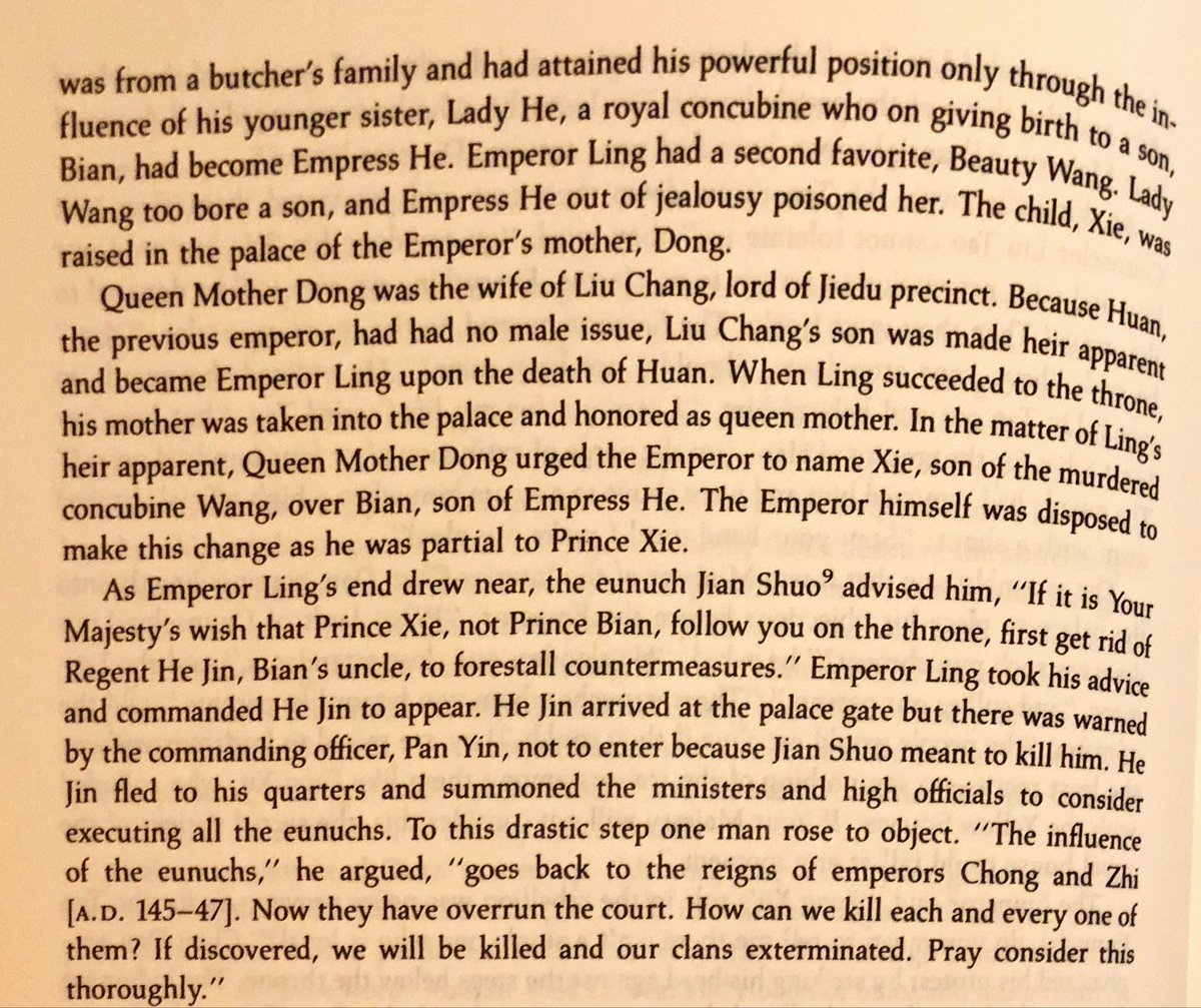 womenofhistory2's tweet photo. Taken from #ROTK by #LuoGuanzhong (a historical novel) where he gives a brief intro to #EmpressDowagerHe and the poisoning of #BeautyWang and failed assassination of her half-brother #HeJin by the eunuchs #WomenofHistory https://t.co/4Z3US1QE6V