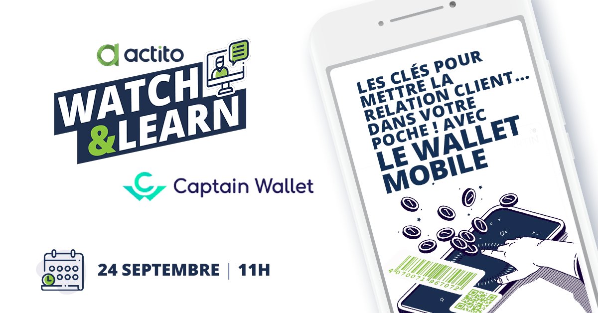 Captain Wallet (@captain_wallet) on Twitter photo 😱 H-1 avant notre webinar avec <a href="/ACTITOFrance/">Actito France</a> sur le #mobilewallet et son impact sur la #relationclient
🎟Il reste encore quelques places pour enrichir votre mix canal et vous différencier : n'hésitez plus !
Inscription: hubs.ly/H0w9FTp0
#relationclient #mobilemarketing 😱 H-1 avant notre webinar avec <a href="/ACTITOFrance/">Actito France</a> sur le #mobilewallet et son impact sur la #relationclient
🎟Il reste encore quelques places pour enrichir votre mix canal et vous différencier : n'hésitez plus !
Inscription: hubs.ly/H0w9FTp0
#relationclient #mobilemarketing