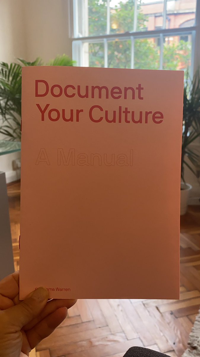 EKarimnia's tweet image. Document your culture or the material of your life:
Space is sanctuary, and telling the story of space can transform weight into wealth. #DocumentyourCulture thanks @EmmaLWarren for this little amazing pamphlet.