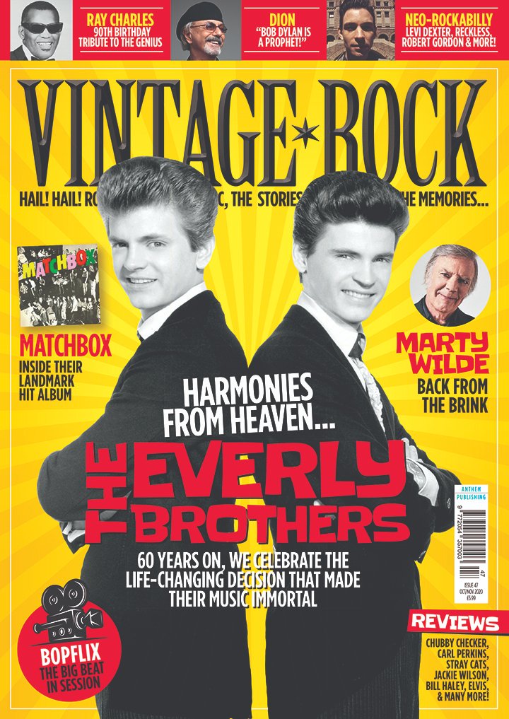 VintageRockMag's tweet photo. The comeback issue of @VintageRockMag is now on sale! Includes The Everly Brothers, the 1980s Neo-rockabilly revival, Dion, Little Richard, Ray Charles, Marty Wilde, Bopflix plus a packed reviews section. More details here: https://t.co/JCaor3Ir8q https://t.co/twXix2l2N0