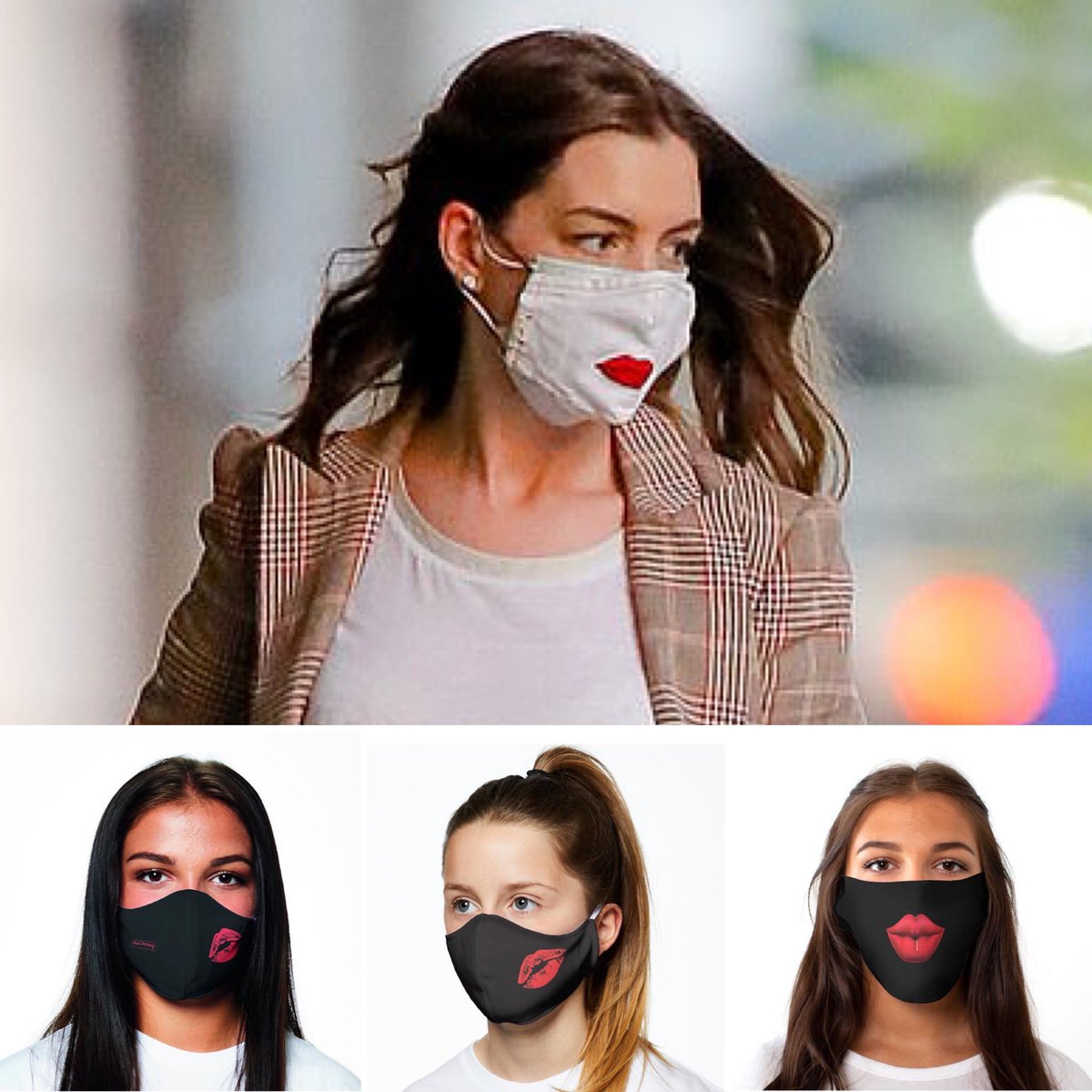 printedmasks's tweet photo. #AnneHathaway serving kisses in a cute face mask that featured red lips! Check out our lip collection online today @printedmasks.co.uk 💋

#printedmasks #facemasks #facemasksforsale #handmade #facecoverings #reusuablemasks #washablemasks #londonmasks #ukmasks #lipmasks #COVID19 https://t.co/R4P9sDuS7q