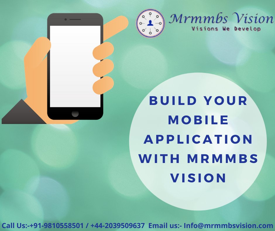 MrmmbsV's tweet image. Mobile Application Development
Build your Mobile application with mrmmbs vision.
Our Website - mrmmbsvision.com
#mobileapplicationdevelopmentcompanyindelhi #mobileapplicationdevelopmentandroid #mobileapplicationdevelopmentadvantages #mobileapplicationdevelopmentapp