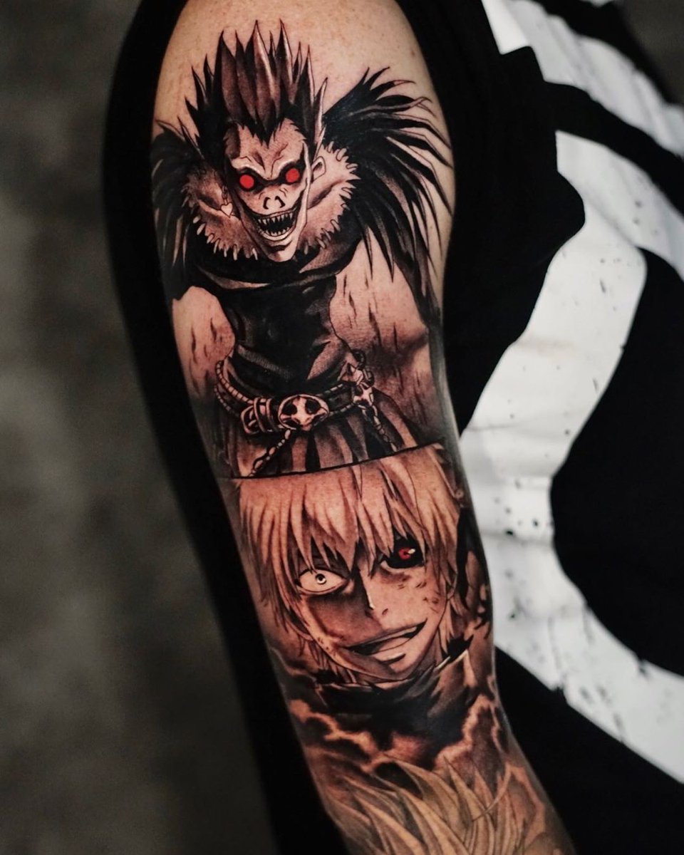 Ryuk X light death note tattoo by Mason at catchnkill Vancouver rtattoos #40 Ryuk X light death note tattoo by Mason at catchnkill Vancouver rtattoos