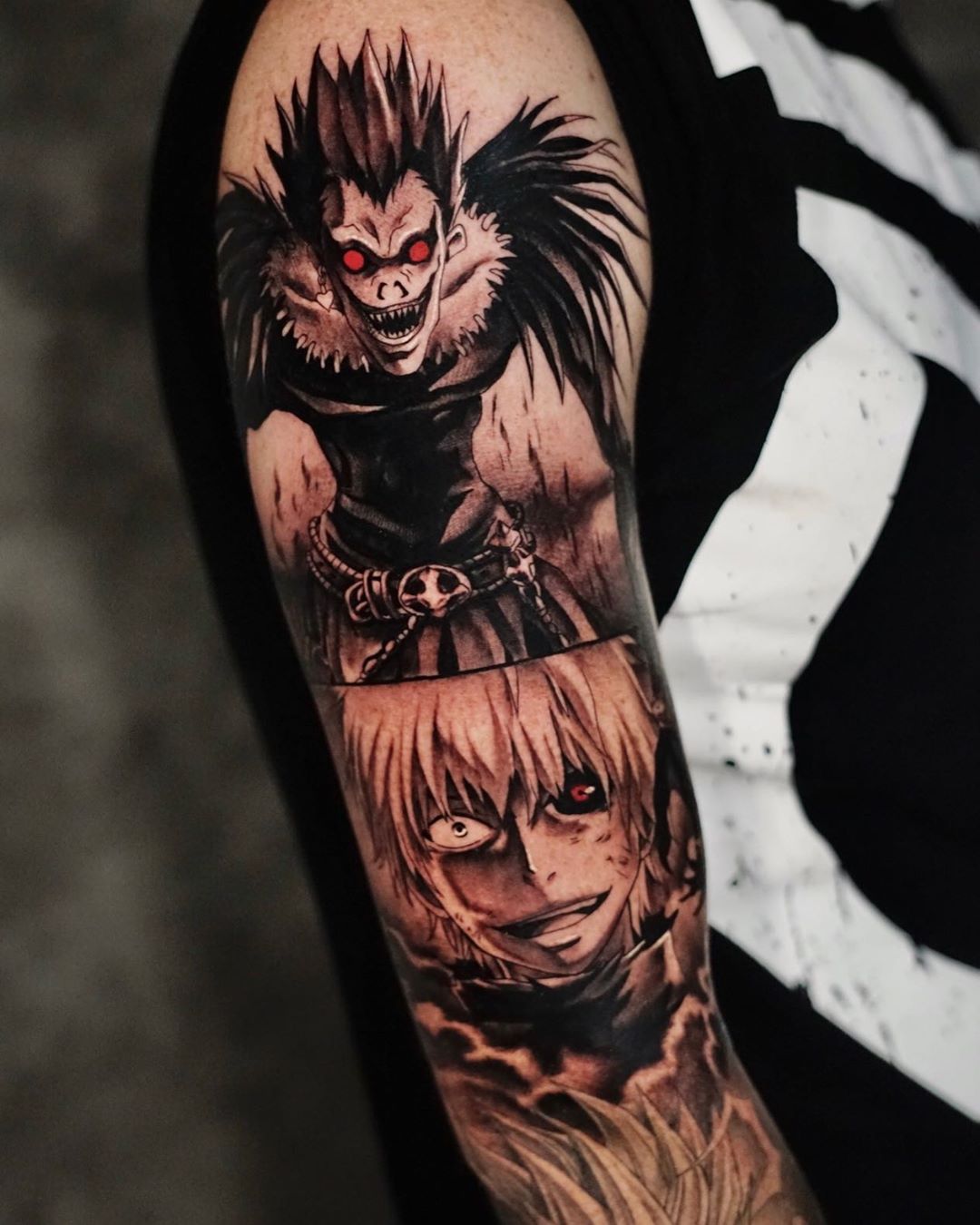 Kaneki tattoo done by Romo at Label Ink, London. : r/tattoos