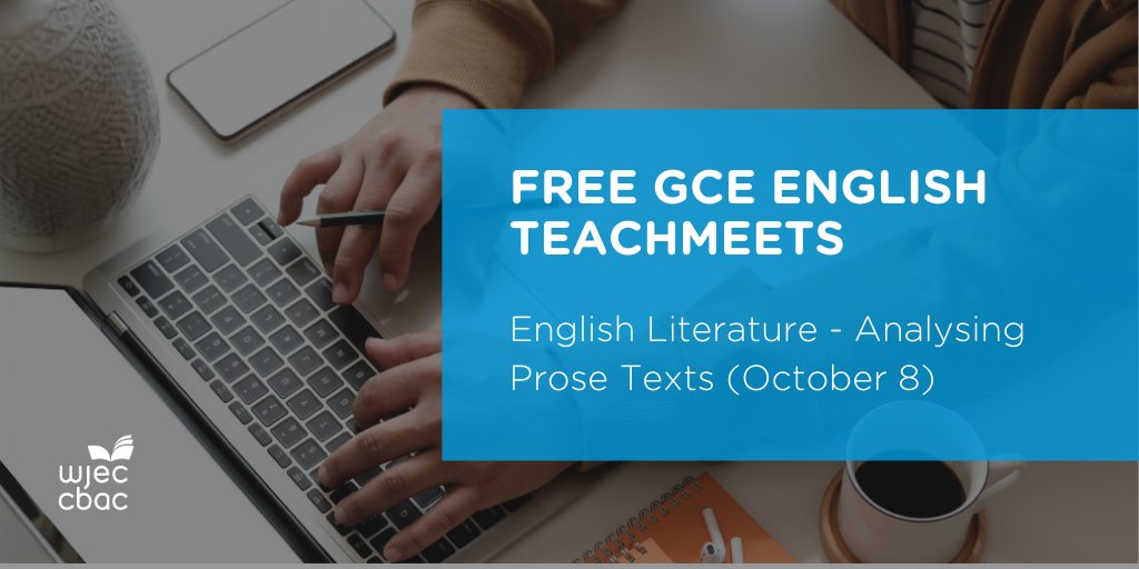 Our FREE GCE English Teachmeet sessions continue in October, as Principal Examiners share their expertise with some key tips for teaching prose texts!

💬 WJEC GCE English Literature - Analysing Prose Texts
📆 October 8 - 4:00pm
🎫 Registration: bit.ly/TeachmeetOct8