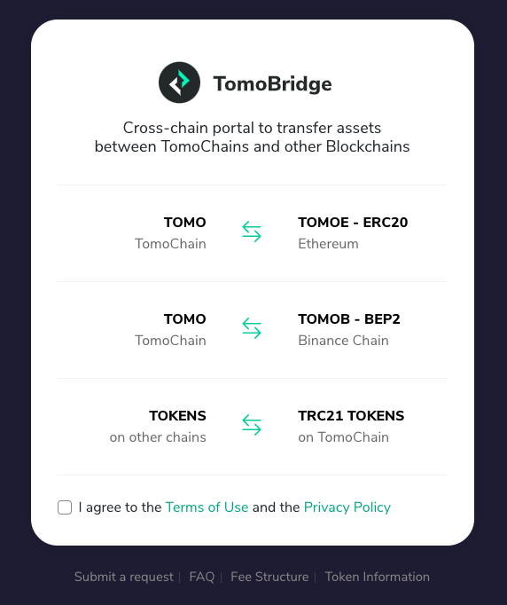 1/ TomoBridge has upgraded to expand the utility of the TomoChain blockchain by enabling cross-chain #DeFi participation TomoBridge v1.1.0 now supports swapping $TOMO to/from Binance Chain and Ethereum; & tokens on other chains to/from TomoChain tokens from a single web interface