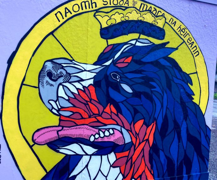 sceal__ie's tweet photo. Múrphictiúr in ómós do 'Naomh #Síoda, madra na hÉireann' 💚🤍🧡

🖌️@HighKingJack1 https://t.co/l5ygCWOGRz